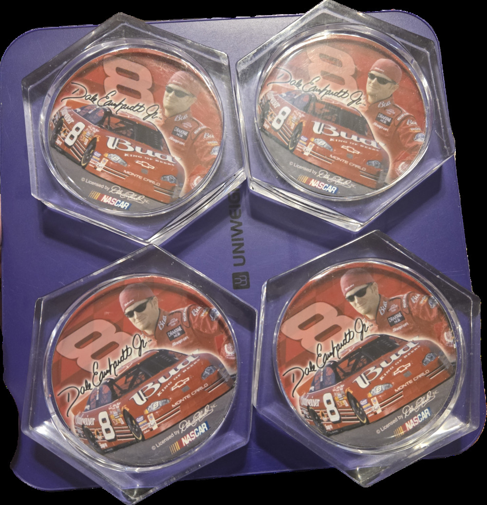 Dale Earnhardt Jr #8 Budweiser NASCAR Coaster Set, Set of 4